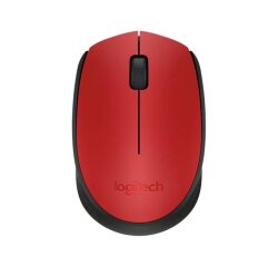 Logitech M171 - Maus - 2.4 GHz - Schwarz, Rot
