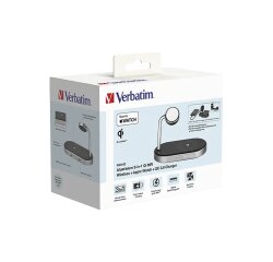 Verbatim WCS-02 Universal Schwarz USB Kabelloses Aufladen Schnelles Laden Innenbereich