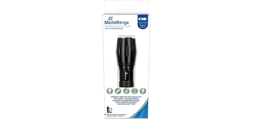 MediaRange MR735 torch and flashlight Black LED torch