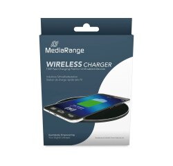 MediaRange MRMA118 Mobilgeräte-Ladegerät Smartphone Schwarz USB Kabelloses Laden Schnelles Aufladen Innenbereich