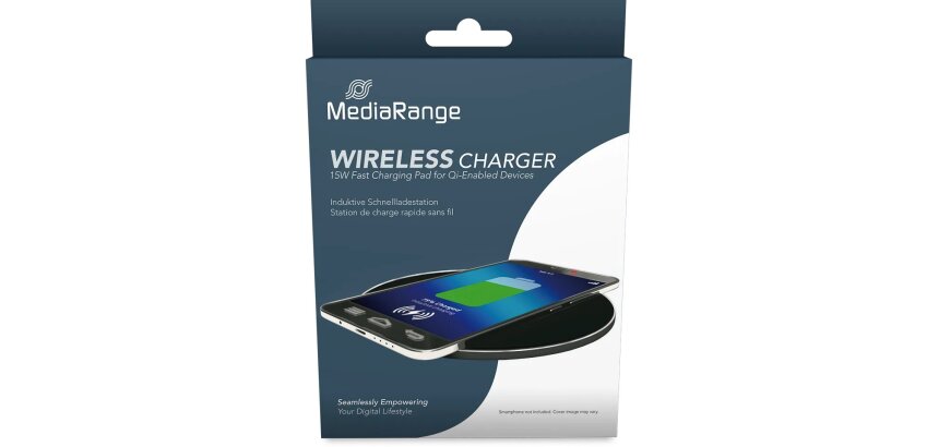 MediaRange MRMA118 mobile device charger Smartphone Black USB Wireless Charging Fast Charge Indoor