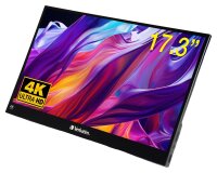 Verbatim 16105568 computer monitor 43,9 cm (17.3") 3840 x 2160 Pixels 4K Ultra HD LCD Touchscreen Zwart