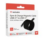 Verbatim Magnetische kabel voor synchroniseren en opladen USB-C® naar USB-C | 100 W Power Delivery | 200 cm