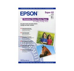 Epson Premium - papier photo - brillant - 20 feuille(s) - Super A3/B - 255 g/m²