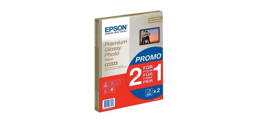Epson Premium Glossy Photo Paper BOGOF - papier photo - brillant - 15 feuille(s) - A4 - 255 g/m² (pack de 2)