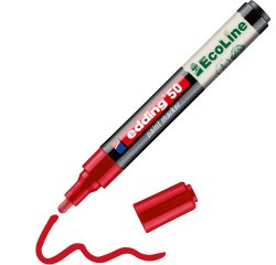 Marqueur edding 50 ecoline peinture base eau pointe      ogive 2/3mm coloris rouge