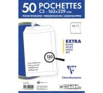 Paquet de 50 Pochettes Blanches C5-162x229 mm - Auto-Adhésives - 120g/m2 - Blanc