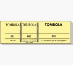 Bloc tombola 100 feuillets numérotés de 3 volets - Format 4,8x15 cm - Couleurs assorties
