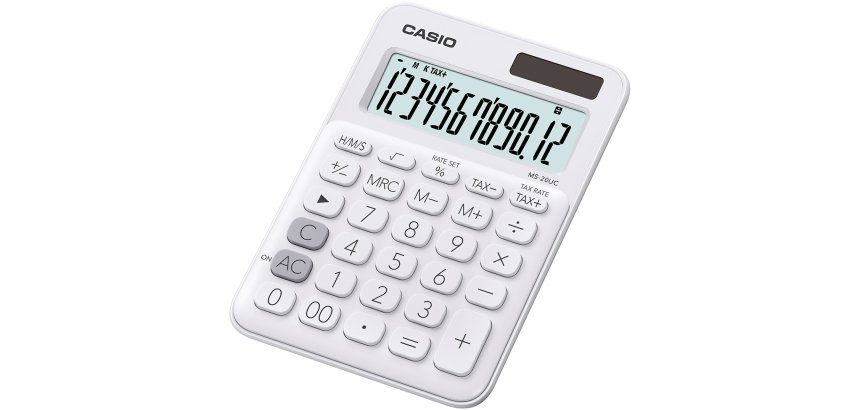 Casio MS-20UC-WE calcolatrice Desktop Calcolatrice di base Bianco