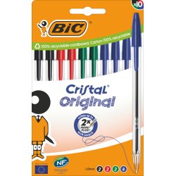 BIC 516354 penna a sfera Nero, Blu, Verde, Rosso Medio 10 pz