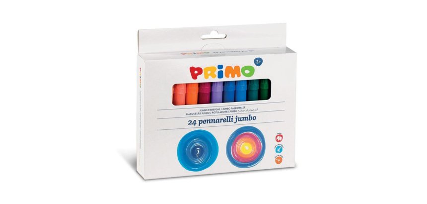 Pennarelli Jumbo - punta ø7,6mm - colori assortiti - Primo - astuccio 24 pezzi