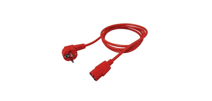 ROLINE 19081010 Red 1.8 m CEE7/7 C13 coupler