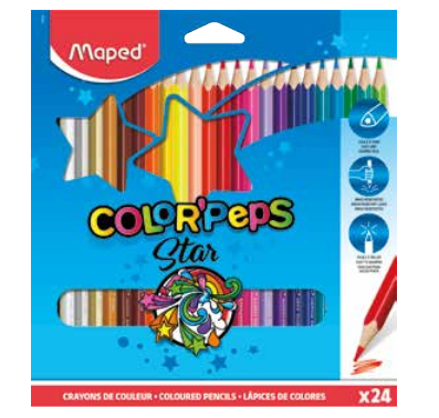 Crayons de couleur de qualité : 24 crayons Color'Peps Animals bois