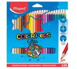 Crayon couleur maped color pep's triangulaire mine résistante coloris vifs étui carton 24 unités