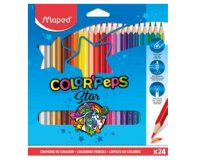 Crayon couleur maped color pep's triangulaire mine résistante coloris vifs étui carton 24 unités