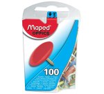 Punaise maped coloris assortis diamètre 10mm boîte distributrice 100 unités