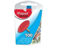 Punaise maped coloris assortis diamètre 10mm boîte distributrice 100 unités