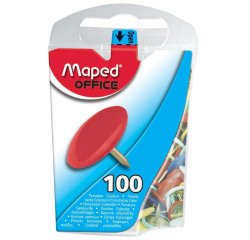 Punaise maped coloris assortis diamètre 10mm boîte distributrice 100 unités