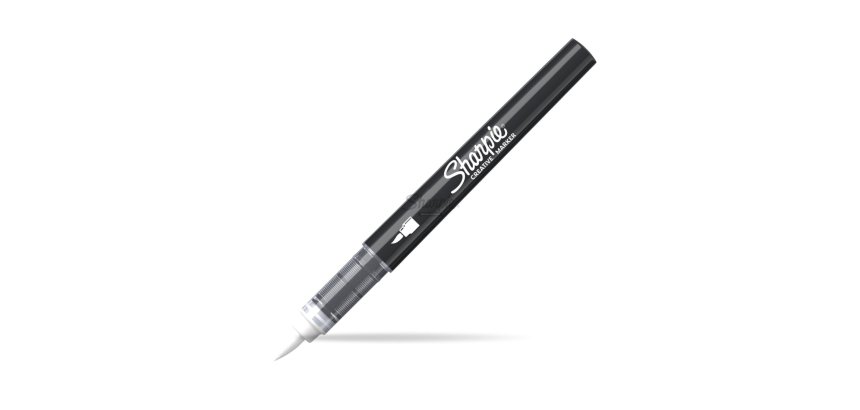 Marqueur sharpie creatif pointe pinceau trait min      1,2mm encre acrylique coloris blanc