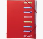 Trieur exacompta 3 rabats polypro a4 avec elastiques et fenetres 8 compartiments      coloris assortis