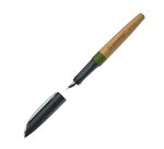 Stylo-plume stabilo grow corps bois de chene trait     0,5mm encre bleue coloris     vert mousse