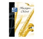 Cahier Oxford musique A4 réglure grands carreaux & réglure musique 48 pages agrafées couverture carte colorée