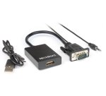 Hamlet XVAVGA-HDMA cavo e adattatore video VGA (D-Sub) HDMI tipo A (Standard) Nero