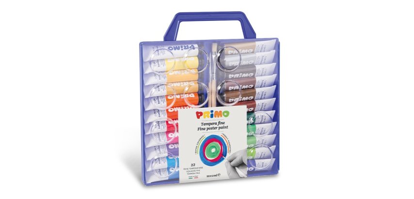 Tubi tempera - 12 ml - colori assortiti - Primo - astuccio 22 pezzi
