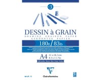 Bloc dessin   grain clairefontaine a4 encoll      blanc 21cmx29,7cm 180gr 30 f