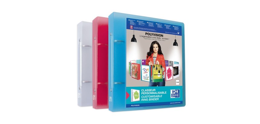 Classeur Oxford polyvision 17x22 d40 2an rond pp assorti