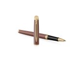 Roller waterman hemisphere metallic capuchon clip pointe fine encre noire coloris      rouge cuivre coffret cadeau