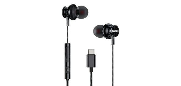 Hamlet HHEADM-IEC cuffia e auricolare Cablato In-ear Musica e Chiamate USB tipo-C Nero