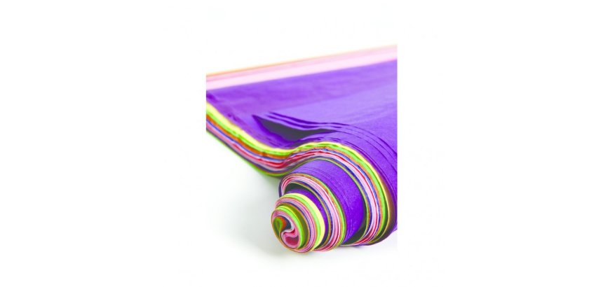 PAPIER DE SOIE, Rouleau de 24 feuilles 18g/m2 au format 50x75cm - Assortiment