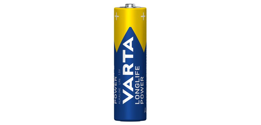 Varta Longlife Power, Batteria Alcalina, AA, Mignon, LR6, 1.5V, Blister da 4, Made in Germany