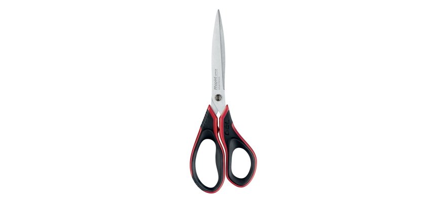 Ciseaux maped advanced gel acier inoxydable 210mm bouts pointus asymétrique poignées gel soft coloris rouge/noir