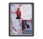 Vitrine d'affichage Premium Plus, fond en métal, 4x A4