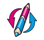 Crayon couleur maped color pep's duo 2 en 1 mine tendre résistante coloris lumineux 1 crayon or/argent étui carton 12u