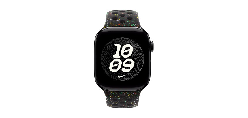 Apple MGAF4ZM/A accessoire intelligent à porter sur soi Bande Noir Aluminium, Fluoroélastomère