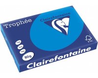 Papier clairefontaine multifonction laser couleur   trophe a3 80g/m2 turquoise    parfaite opacite paquet 500