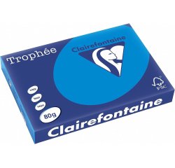 Papier clairefontaine multifonction laser couleur   trophe a3 80g/m2 turquoise    parfaite opacite paquet 500