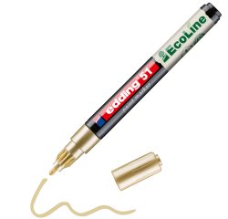 Marqueur edding 51 ecoline peinture base eau pointe      ogive 1/2mm coloris or