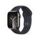 Apple watch Apple Series 9 GPS + Cellular 41mm Boîtier en Acier Inoxydable Graphite avec Bracelet Sport Midnight - S/M