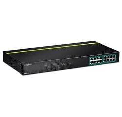 Trendnet TPE-TG160G commutateur réseau Non-géré L2 Gigabit Ethernet (10/100/1000) Connexion Ethernet, supportant l'alimentation via ce port (PoE) 1U Noir