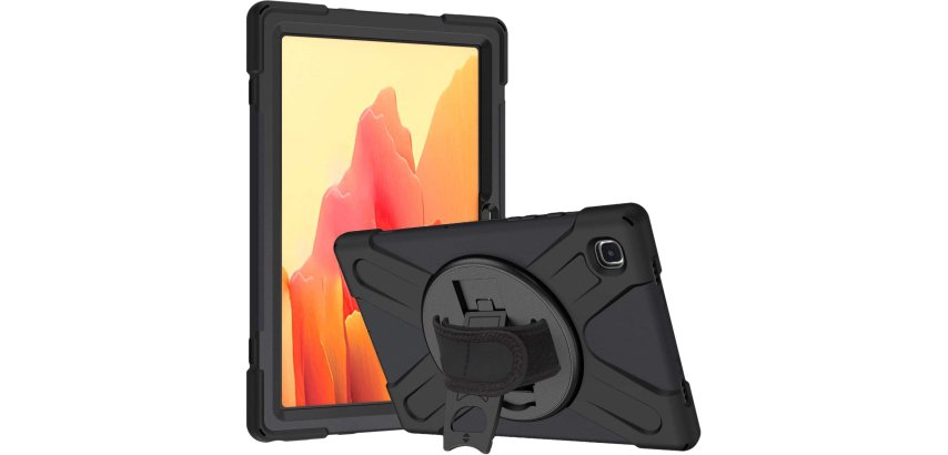 DLH Coque renforcee avec bandouliere, poignee rotative et pied support pour Samsung Galaxy Tab A7 lite 8.7"