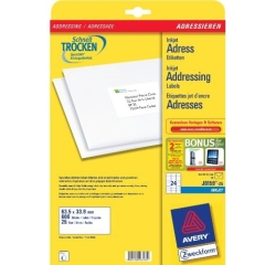 Avery J8159-25 addressing label White