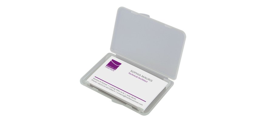 Etui pour cartes de visite-Box, transparent, mat