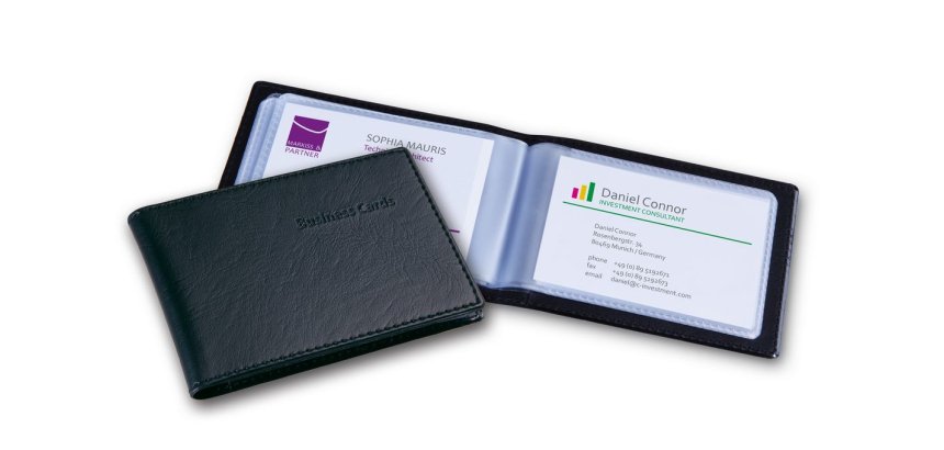 Pochette pour cartes de visite, pour 40 cartes de