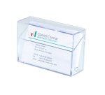 Boîte pr. cartes de visite, plastique dur, transparent