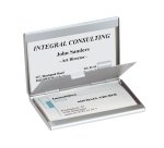 Etui pour cartes de visite 'Twin', aluminium, argent