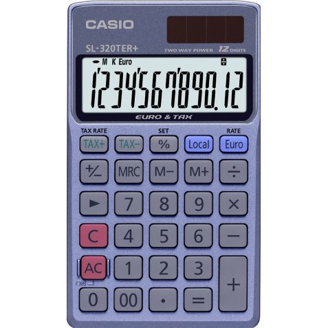 Casio SL-320TER+ calcolatrice Tasca Calcolatrice di base Blu